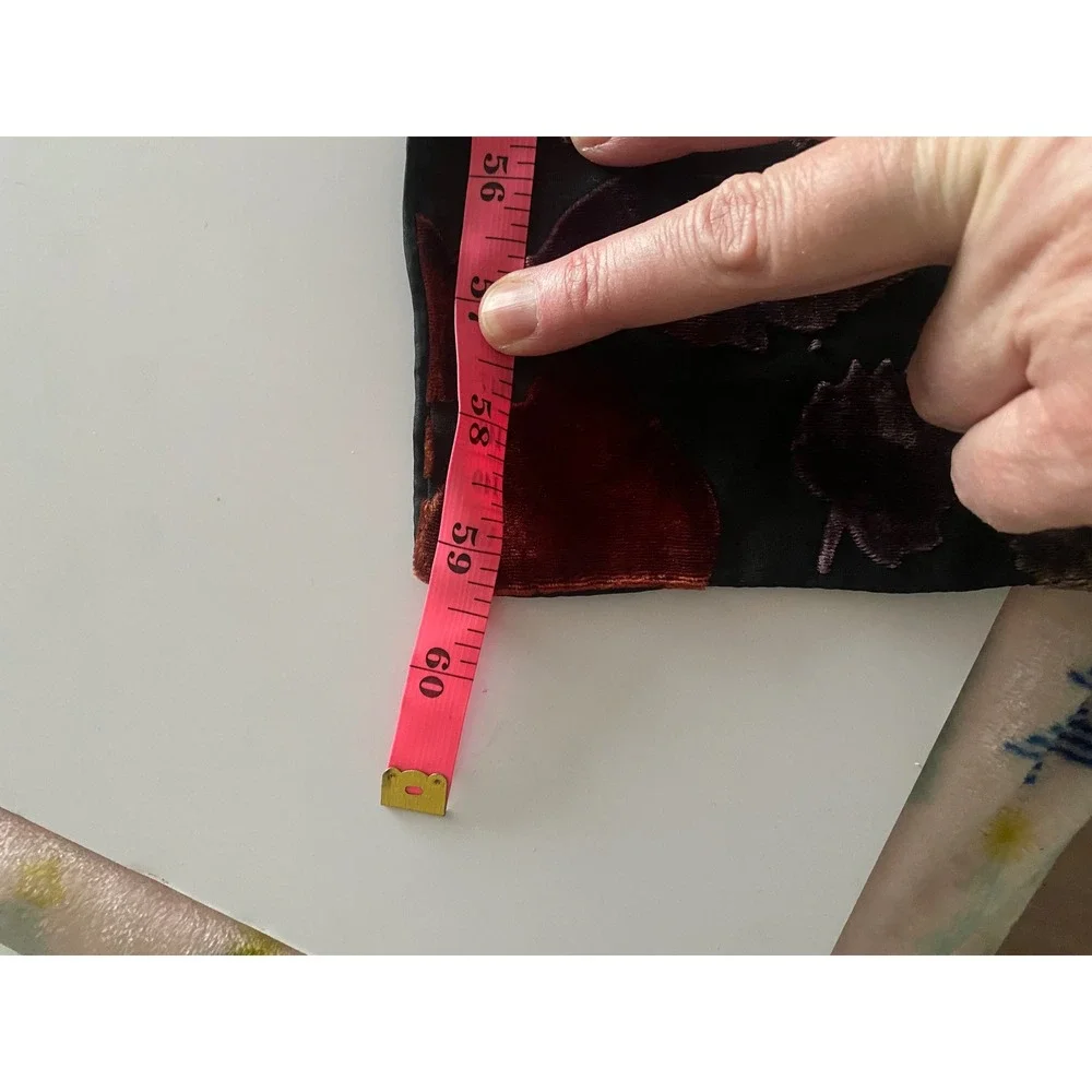Sheer Velvet Leaf Print Scarf Wrap‎ Women Black Multi Color